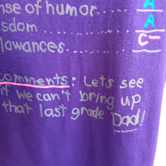 Large Vintage T-shirt Single Stitch 1980's Fathers Day Report Card Buttery Thin - Picture 3 of 6